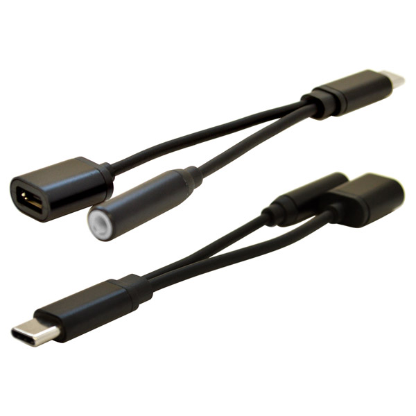 Typec 3 5mmイヤホンジャック アナログ変換 Microusb充電口 Rhecm3501bk ブラック オーディオプラグ アダプターの通販はソフマップ Sofmap