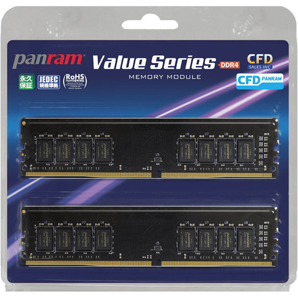 増設メモリ デスクトップ用 CFD Panram DDR4-2666 288pin DIMM 16GB×2