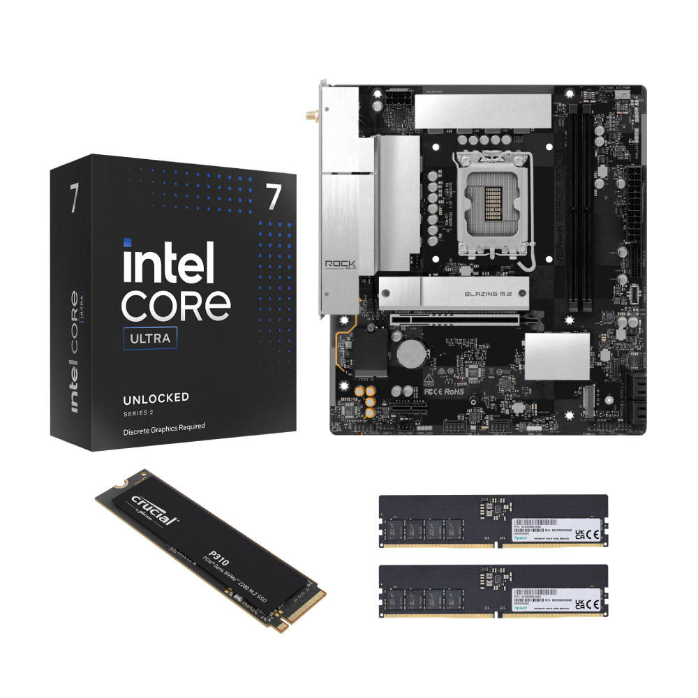 Core Ultra7-265KF + B860M Rock WiFi +SSD・増設メモリセット｜の通販