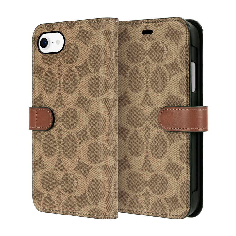 COACH iPhone SE3/SE2/8/7 Coach Folio Case - Signature C Khaki｜の