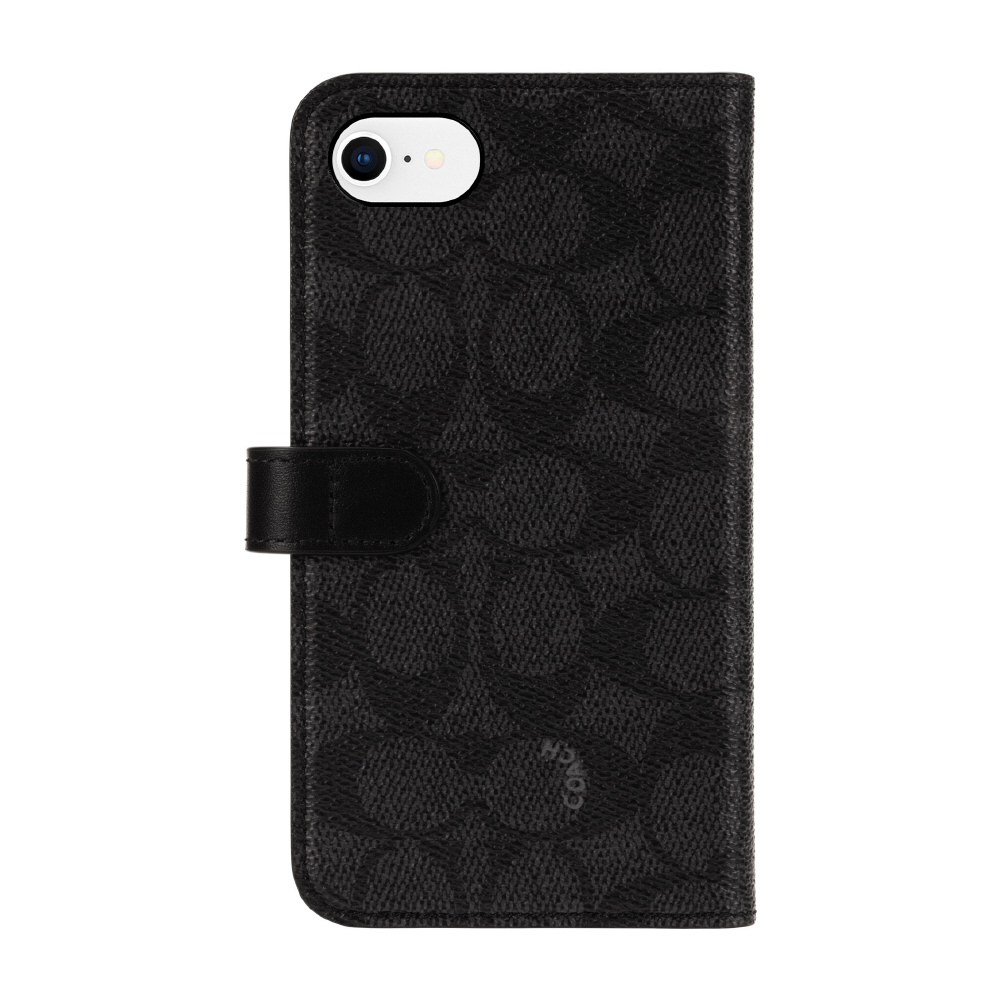 COACH iPhone SE3/SE2/8/7 Coach Folio Case - Signature C Black｜の