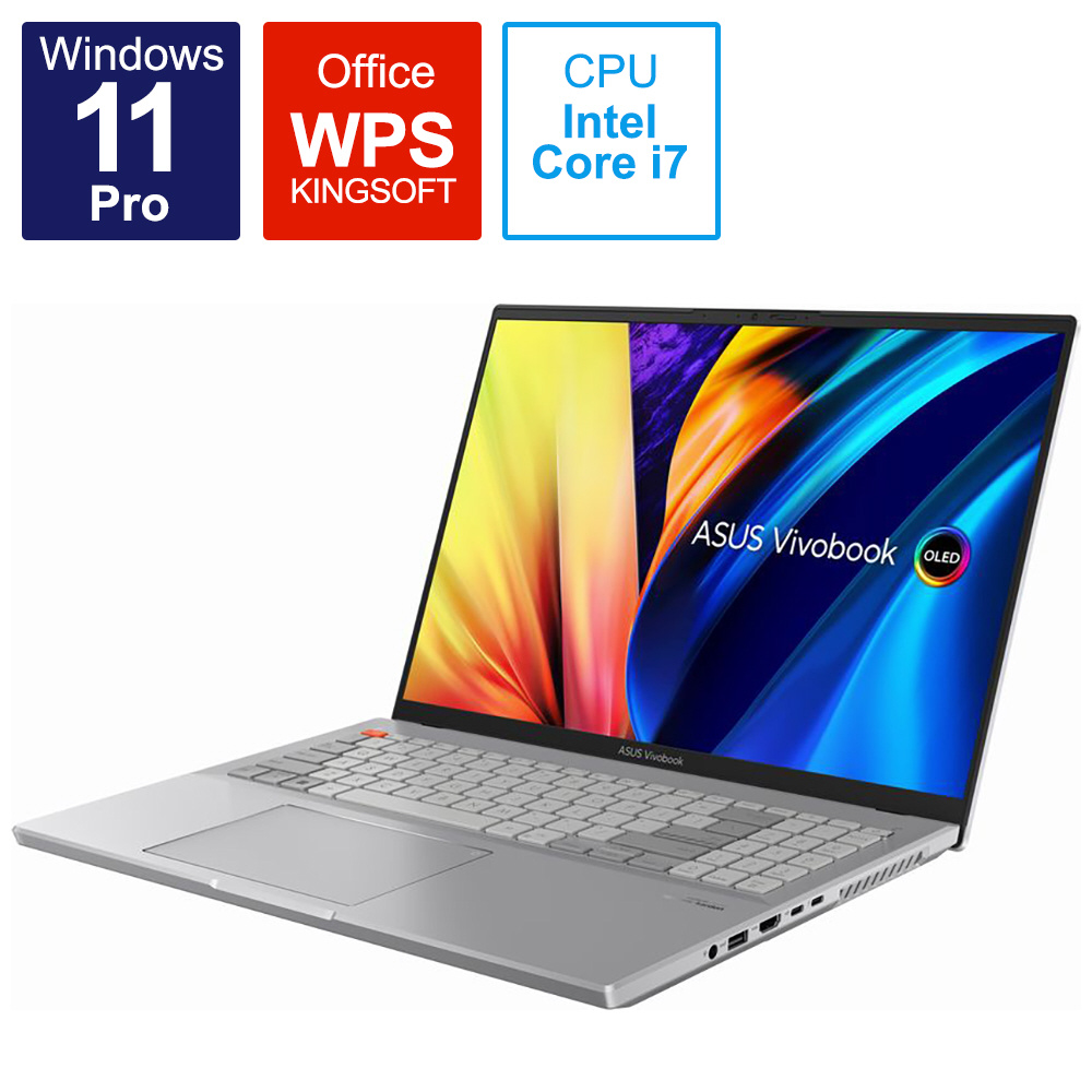 ノートパソコン Vivobook Pro 16X OLED クールシルバー N7601ZM-MQ148X ［16.0型 /Windows11 Pro  /intel Core i7 /メモリ：32GB /SSD：1TB /WPS Office /日本語版キーボード  /2022年9月モデル］｜の通販はソフマップ[sofmap]