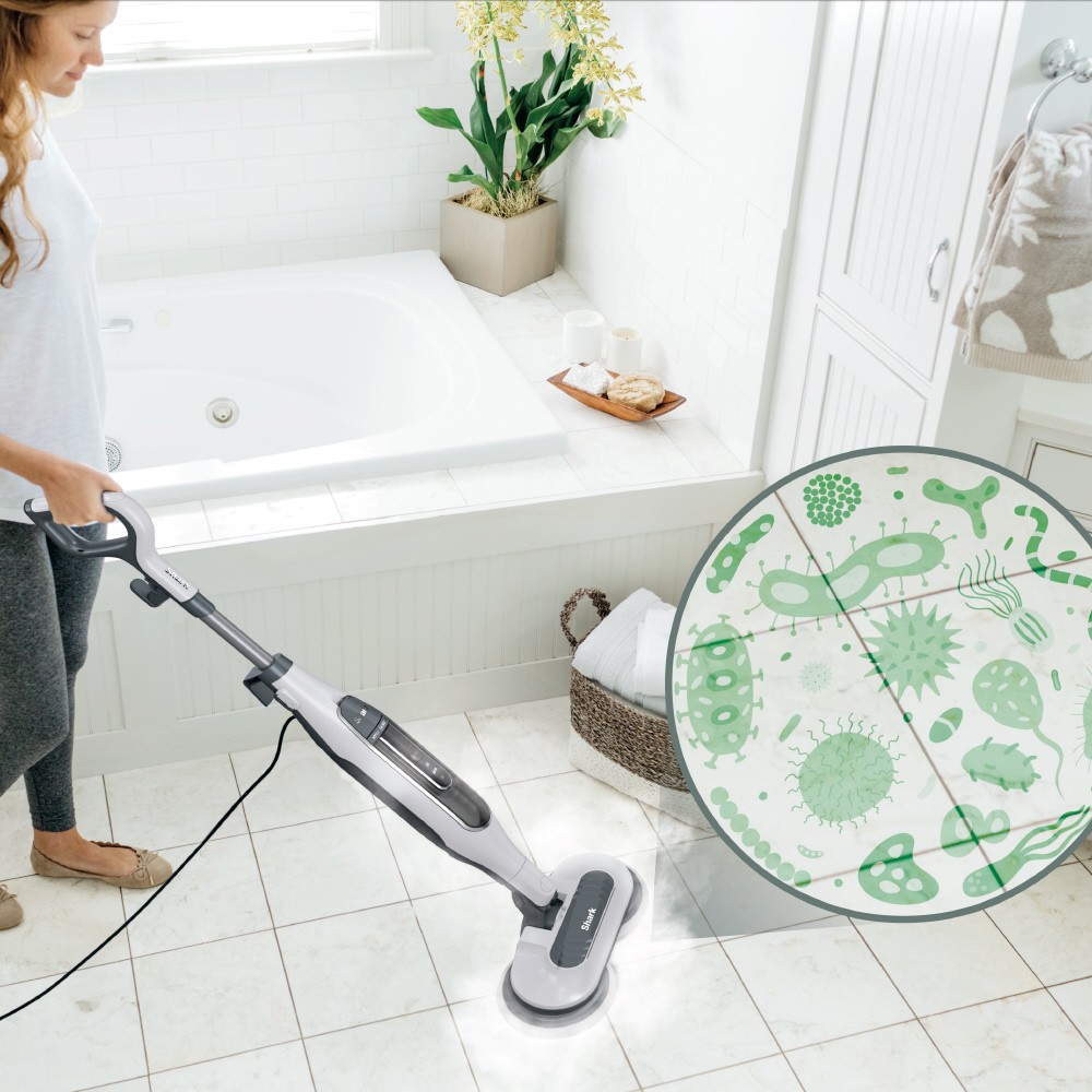 STEAM & SCRUB 回転スチームモップ S7001JWH ホワイト ［スティック