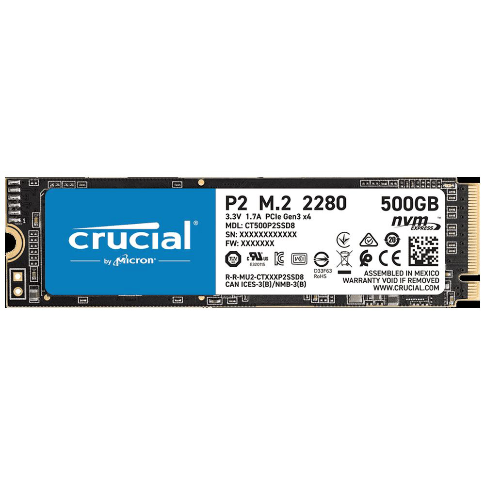 crucial NVMe M.2SSD 500GB P1 外付けケース付き