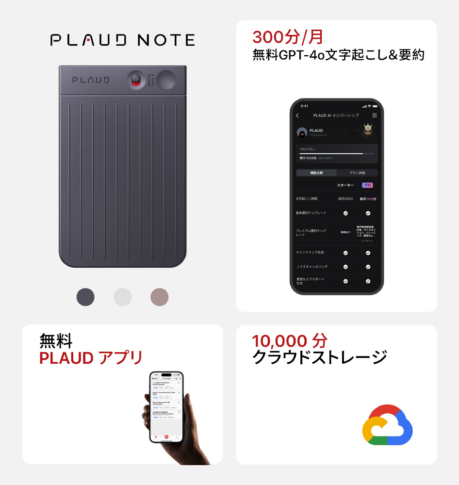 AIボイスレコーダー PLAUD NOTE ブラック PLD-64G-BL-JP ［64GB  /Bluetooth対応］｜の通販はソフマップ[sofmap]