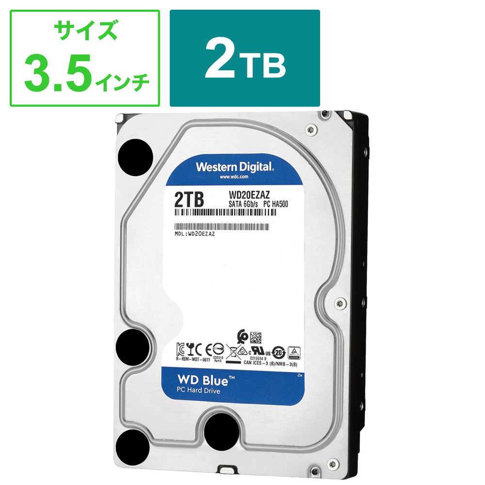 内蔵HDD WD Blue WD20EZAZ-RT バルク品 (3.5インチ/2TB/SATA)｜の通販