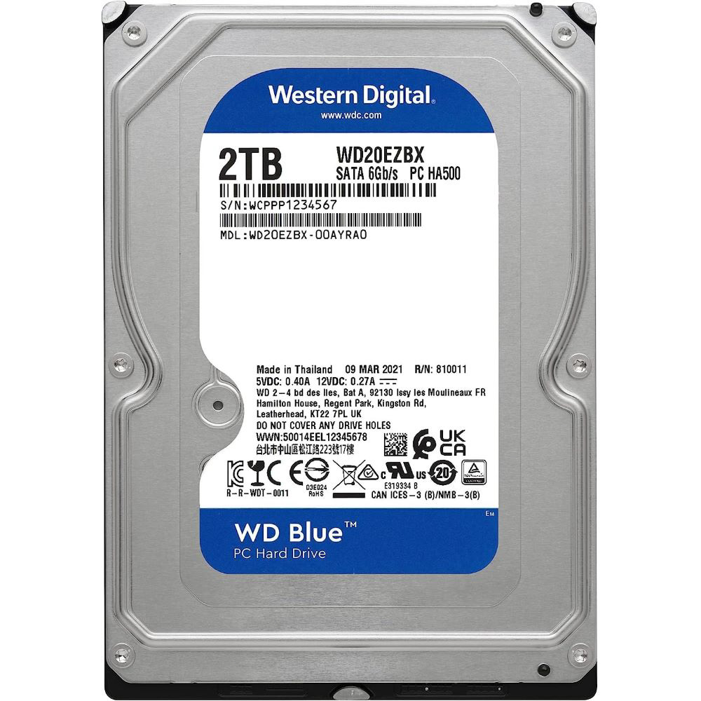 内蔵HDD SATA接続 WD Blue 256MB/7200rpm WD20EZBX ［2TB /3.5インチ］