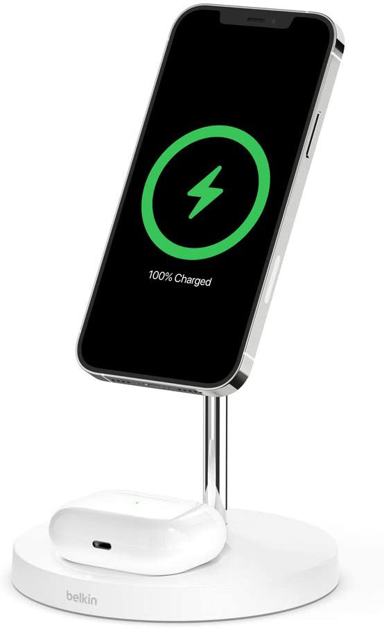 MagSafe急速充電対応 iPhone,AirPods 同時充電可能 2in1 ワイヤレス充電器 WIZ010dqWH ホワイト ホワイト  WIZ010DQWH
