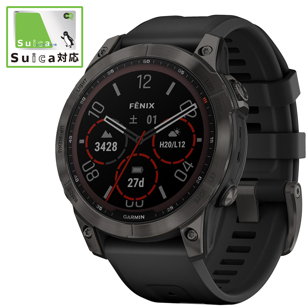 010-02540-29 fenix 7 Sapphire Dual Power 【Suica対応】 GARMIN Ti