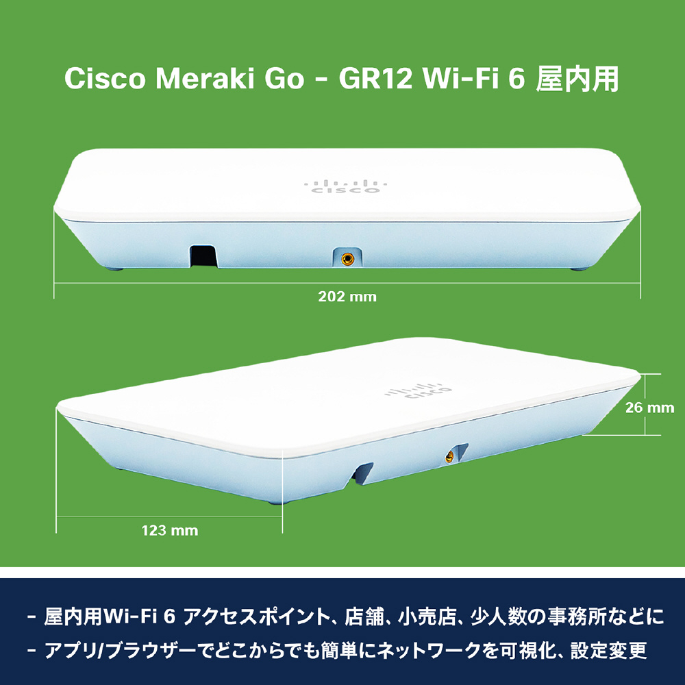 買取】GR12-HW-US Cisco Meraki Go 屋内用 Wi-Fi 6 アクセスポイント (GR12) ホワイト|CISCO の買取価格｜ラクウル