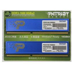 PATRIOT DDR3 1600 8GB x 2