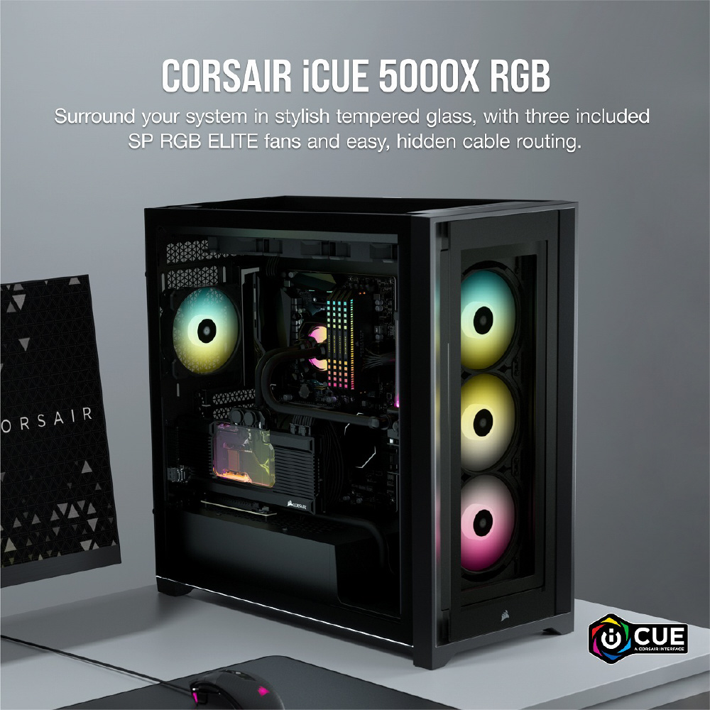 PCケース iCUE 5000X RGB ブラック CC-9011212-WW｜の通販はソフマップ