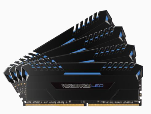 増設メモリ　VENGEANCE LED 64GB DDR4 DRAM 3200MHz C16 Memory Kit - Blue LED  16GB×4枚組