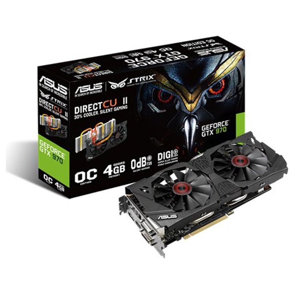 グラフィックボード NVIDIA GeForce GTX 970搭載 PCI-Express STRIX-GTX970-DC2OC-4GD5［4GB/GeForce  GTXシリーズ］|ASUS(エイスース)