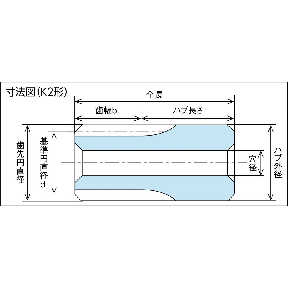 ＫＧ フードコンタクト 青ＰＯＭ ギヤシリーズ 平歯車 歯数２２ 形状