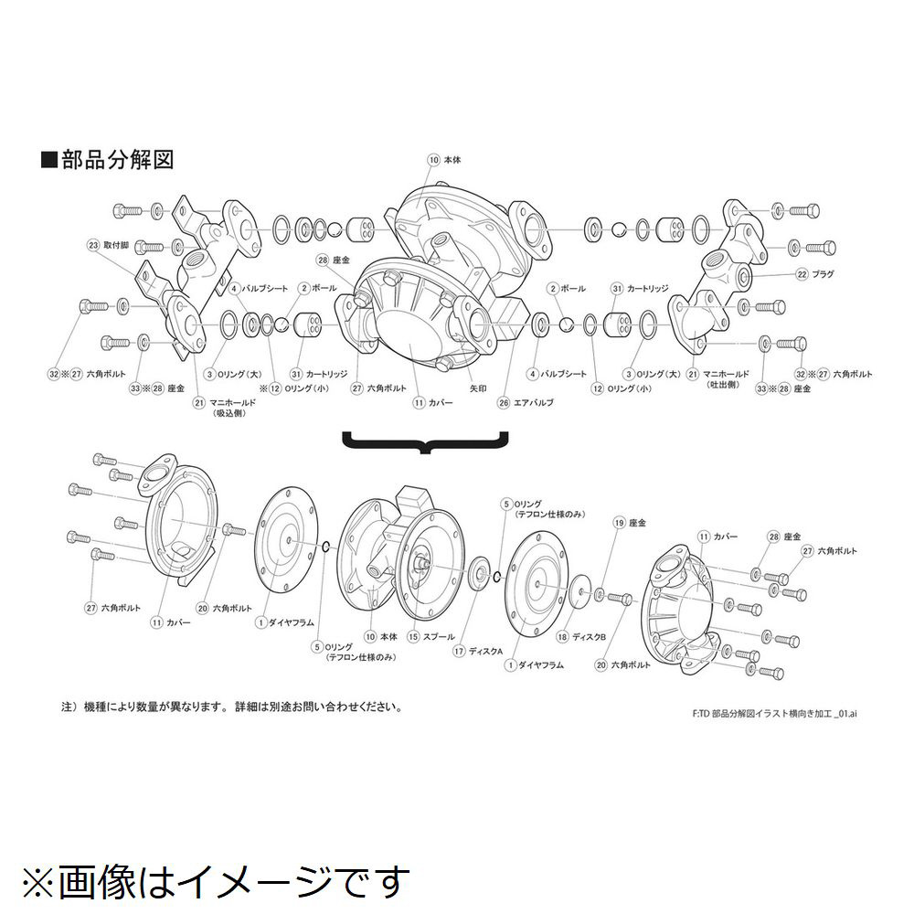 TAIYO ダイヤフラムポンプTD2-25ST用メンテナンスパーツ ボール TD2/25ST002 電動工具