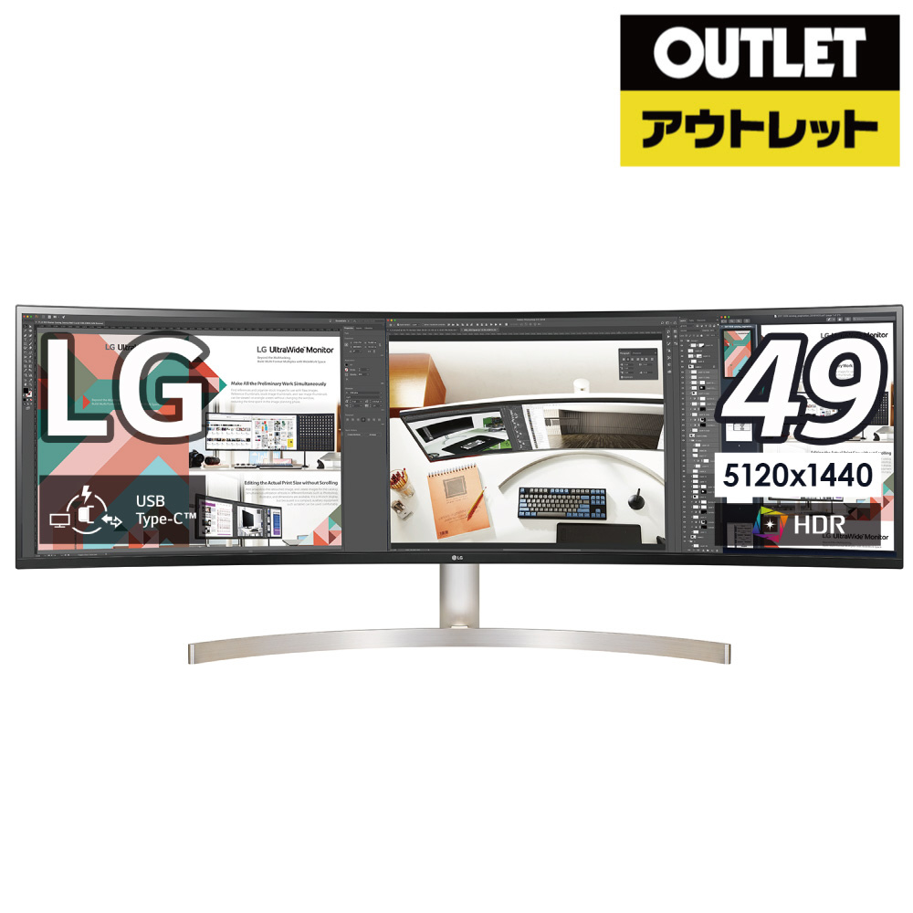 USB-C接続 PCモニター UltraWide Monitor ホワイト 49WL95C-WE [49型 