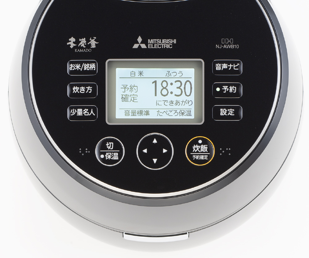 三菱電機 炊飯器 KAMADO NJ-AWB10-B　5.5合／付属品完備 Amazon | 三菱電機 炊飯器 5.5合 IH式 日本製 本炭釜 KAMADO