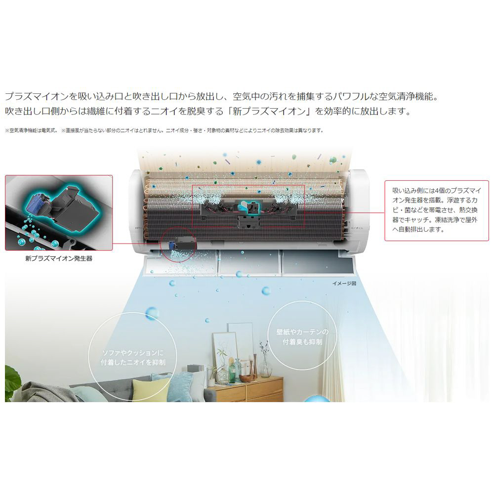 白くまくん　自動洗浄付　エアコン本体、室外機、配管、化粧カバー 今ある屋内化粧カバーを再利用♪｜日立RAS-ZJ25L(W)の取り付け