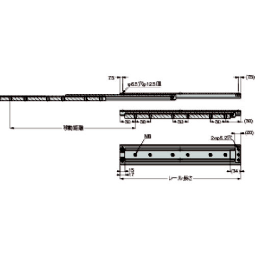 スガツネ工業　超重量用スライドレールＣＢＬ－ＲＡ７Ｒ１０００（１９０１１４１５６ CBL-RA7R-1000