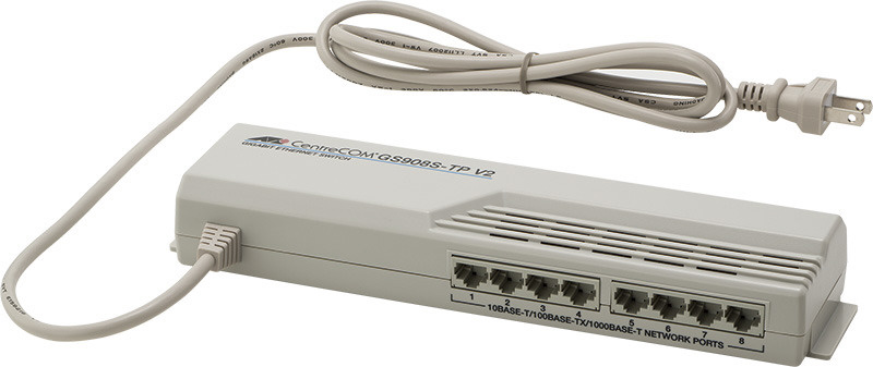 CentreCOM GS908S-TP V2 ギガビットイーサネット・スマート・タップスイッチ[10/100/1000BASE-T対応/8ポート]  1921R
