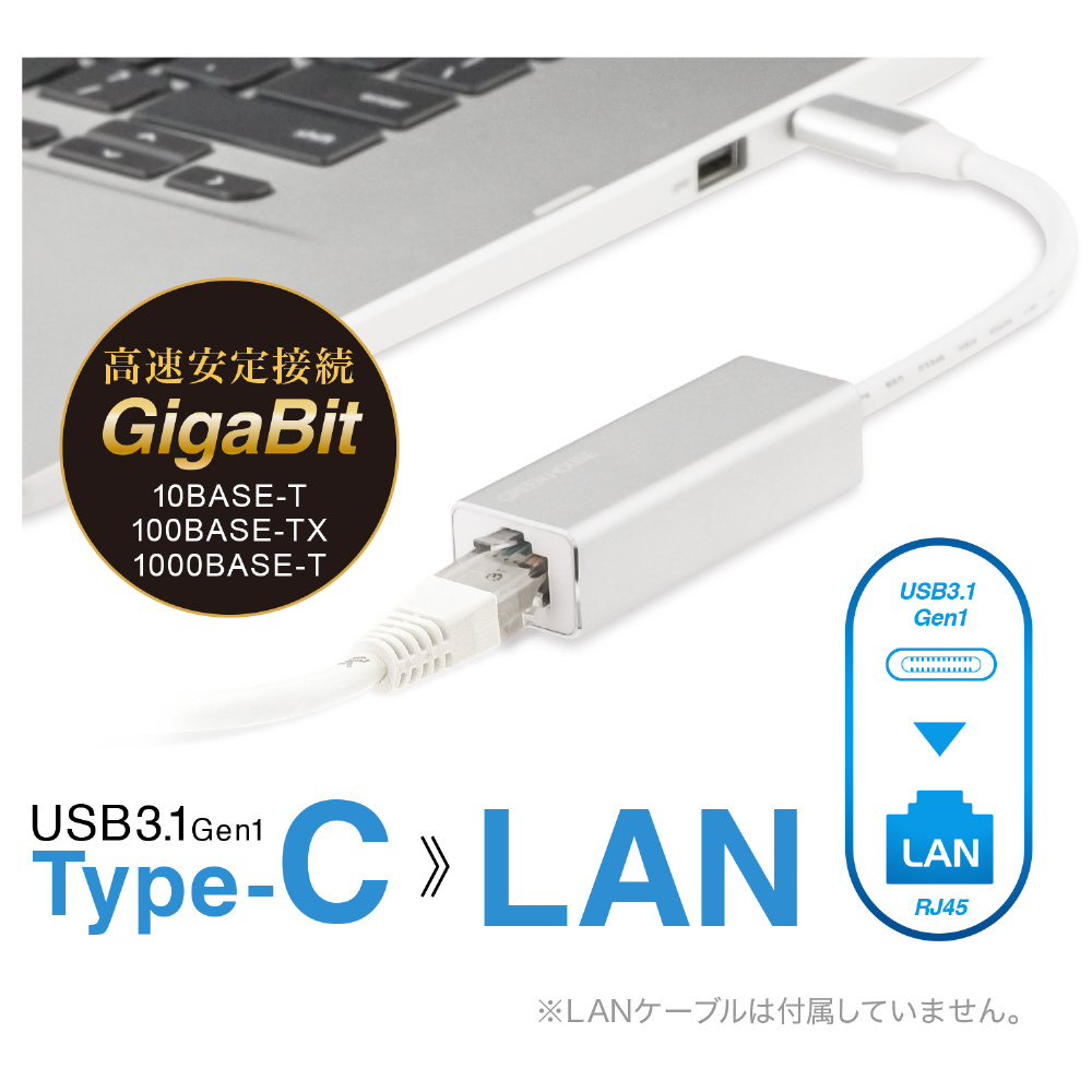 LAN変換アダプタ [USB-C オス→メス LAN] 1Gbps対応(Android/iPadOS/Mac/Windows11対応)  GH-ULACA-SV｜の通販はソフマップ[sofmap]