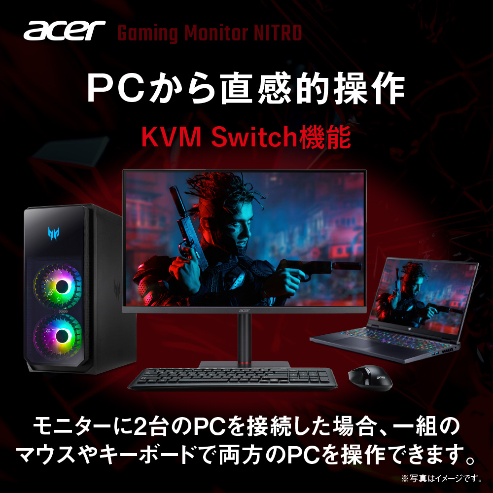 XV275KVymipruzx ゲーミングモニター Nitro XV275K V ダークグレイ