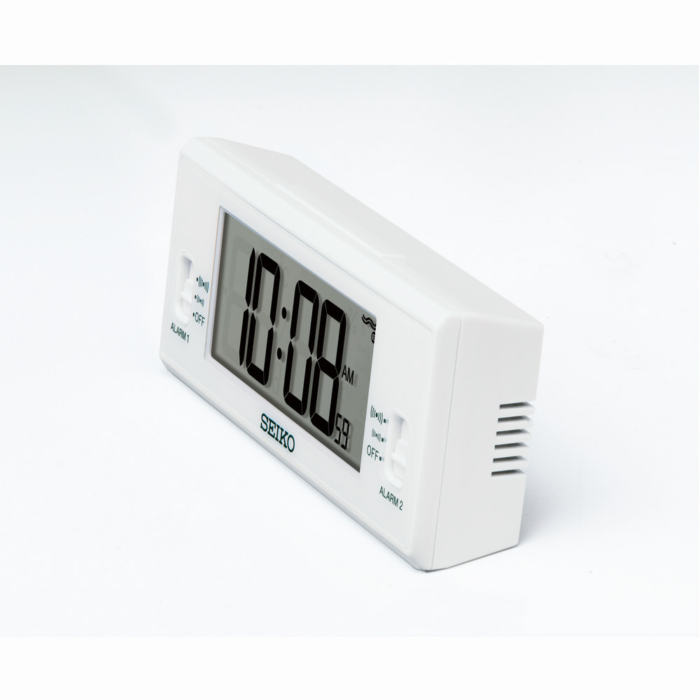 目覚まし時計 白 SQ321W ［デジタル /電波自動受信機能有］｜の通販は