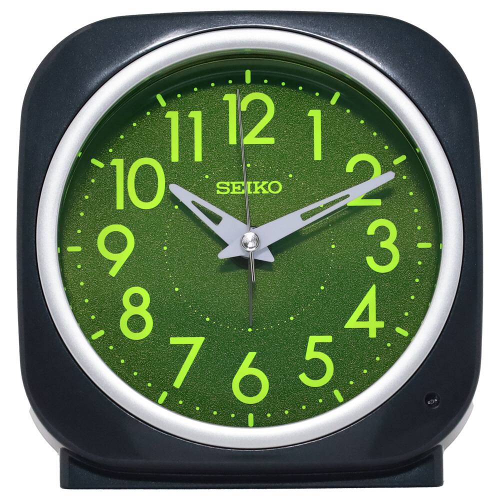 目覚まし時計 【夜でも見える（自動点灯タイプ）】 黒メタリック