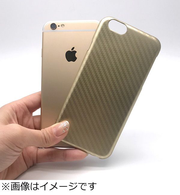 【在庫限り】 iPhone 6用　ハード PCケース カーボン調柄　ゴールド　JKCVPC-IP6GD_1