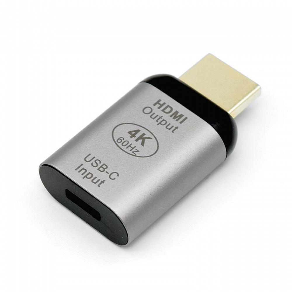 映像変換アダプタ [HDMI オス→メス USB-C] 4K対応 メタリックグレー