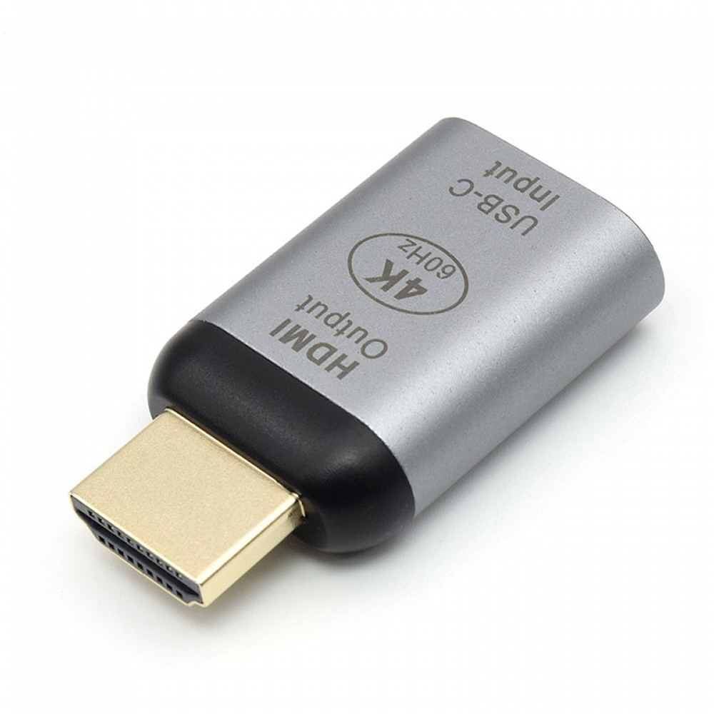 映像変換アダプタ [HDMI オス→メス USB-C] 4K対応 メタリック