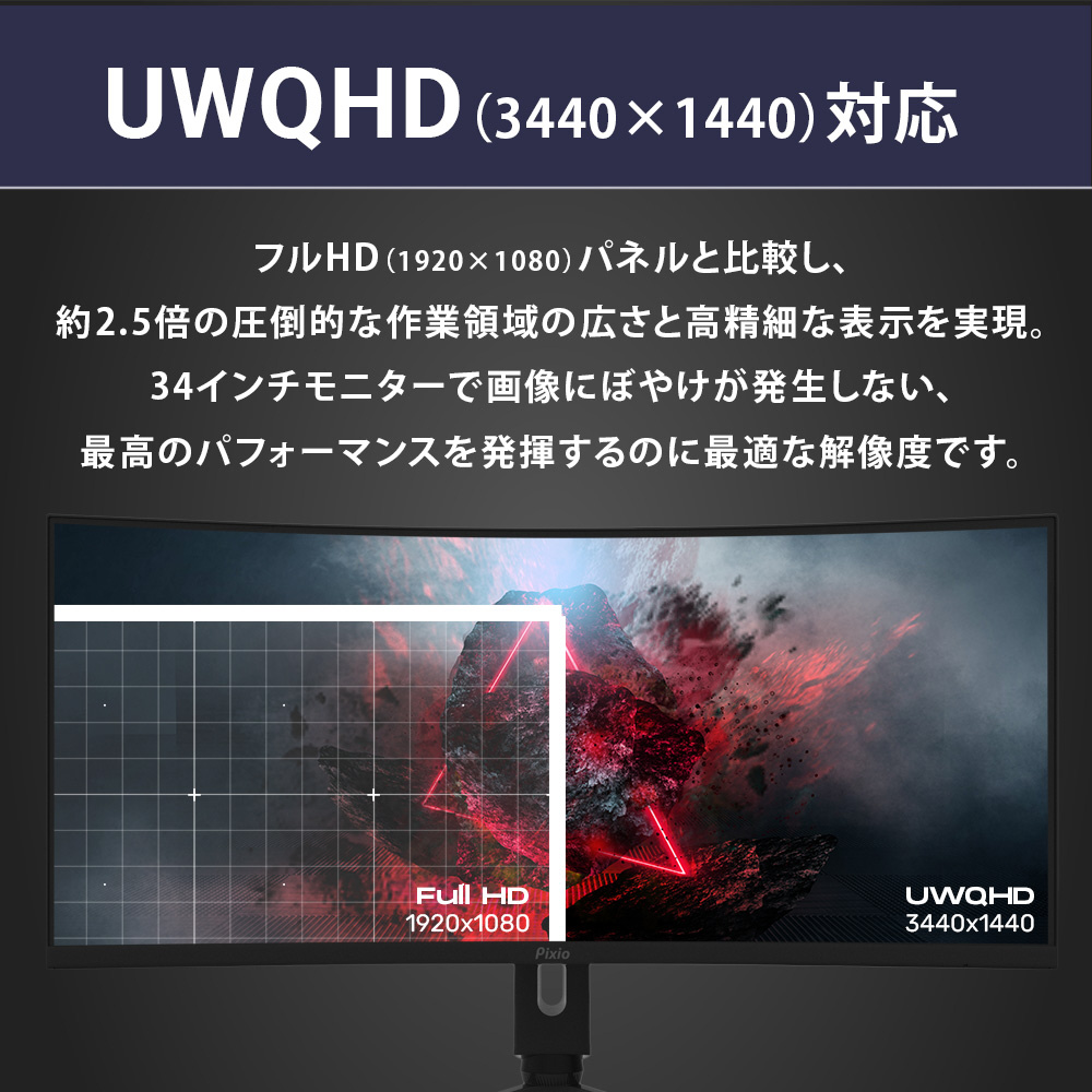 PXC348C-O USB-C対応 ゲーミングモニター PXC348C ブラック ［34型