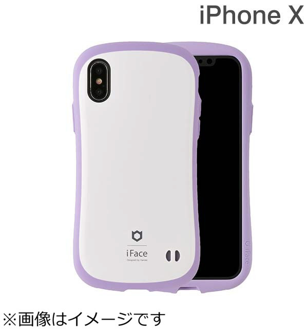 iPhone X用 iFace First Class Pastelケース ホワイト／パープル