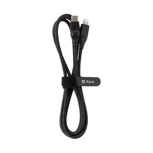 MFi取得品]iFace ライトニングケーブル USB-C 1.2m ブラック 41-932650