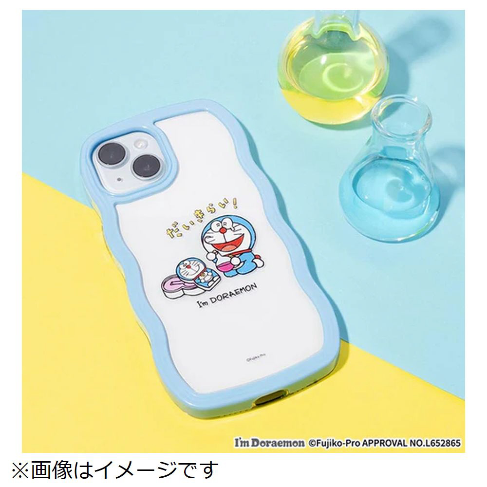 iPhone 15/14/13専用］アイムドラえもん うねうねケース ブルー/ウソ