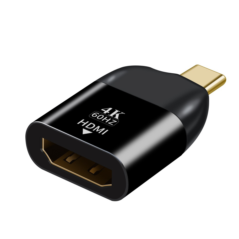 映像変換アダプタ [USB-C オス→メス HDMI] 4K対応 ブラック FHDMI