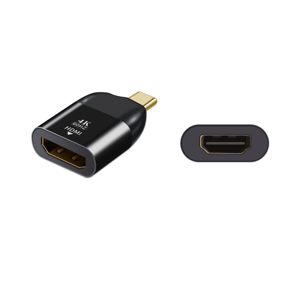 映像変換アダプタ [USB-C オス→メス HDMI] 4K対応 ブラック FHDMI