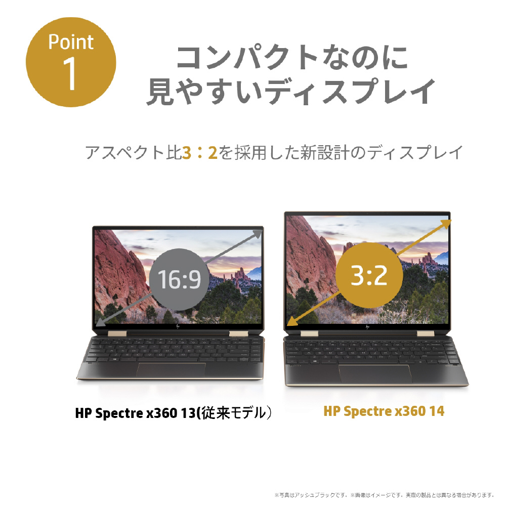 HP　モバイルノートパソコン HP Spectre x360 Laptop14ef0000 シリーズ アッシュブラック 　6F8L0PAAAAA