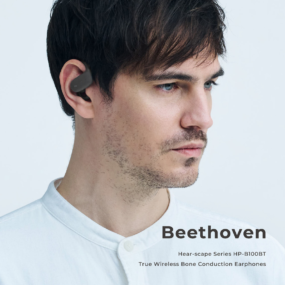 完全ワイヤレスイヤホン 耳かけ型 骨伝導 Beethoven ブラック HP