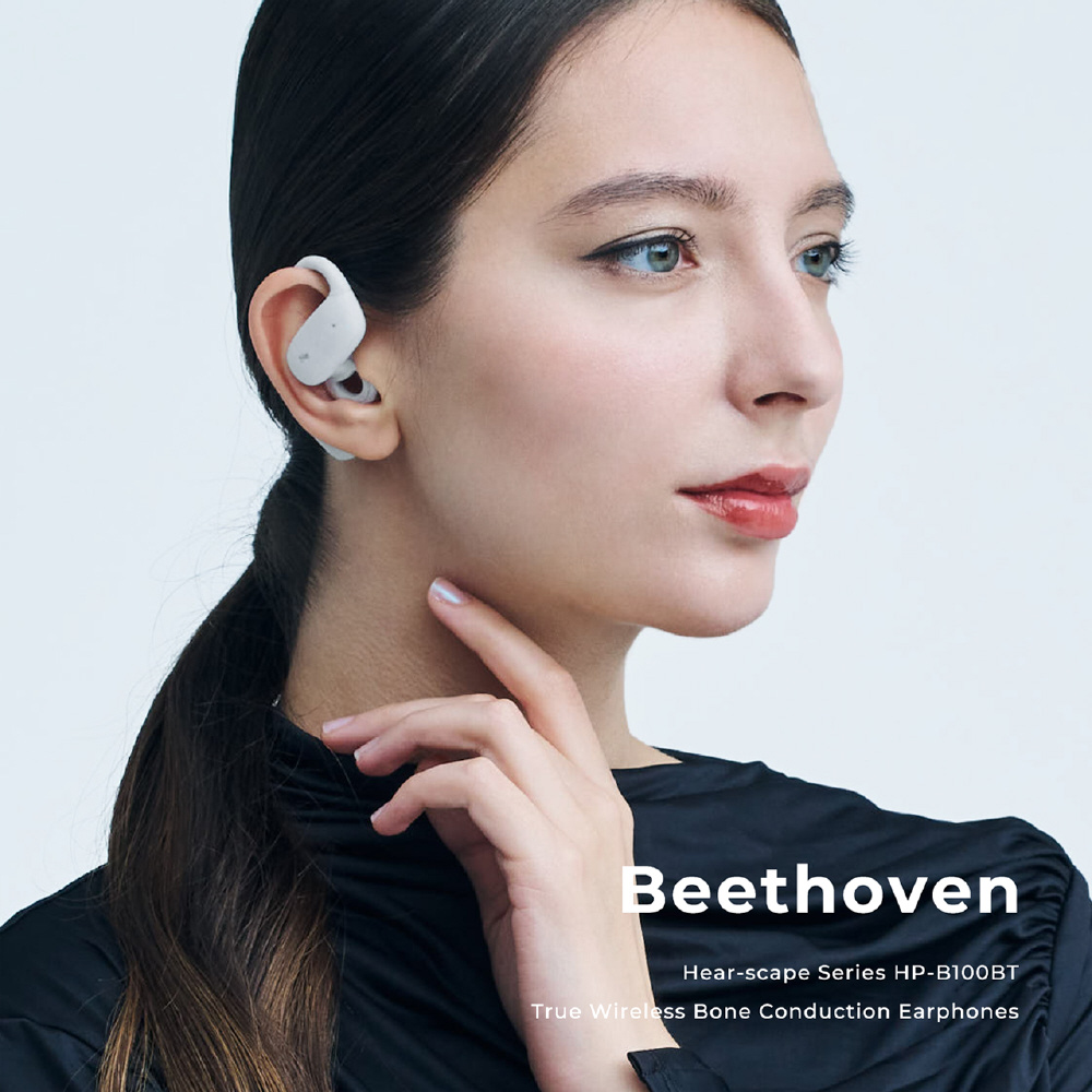 完全ワイヤレスイヤホン 耳かけ型 骨伝導 Beethoven ブルー