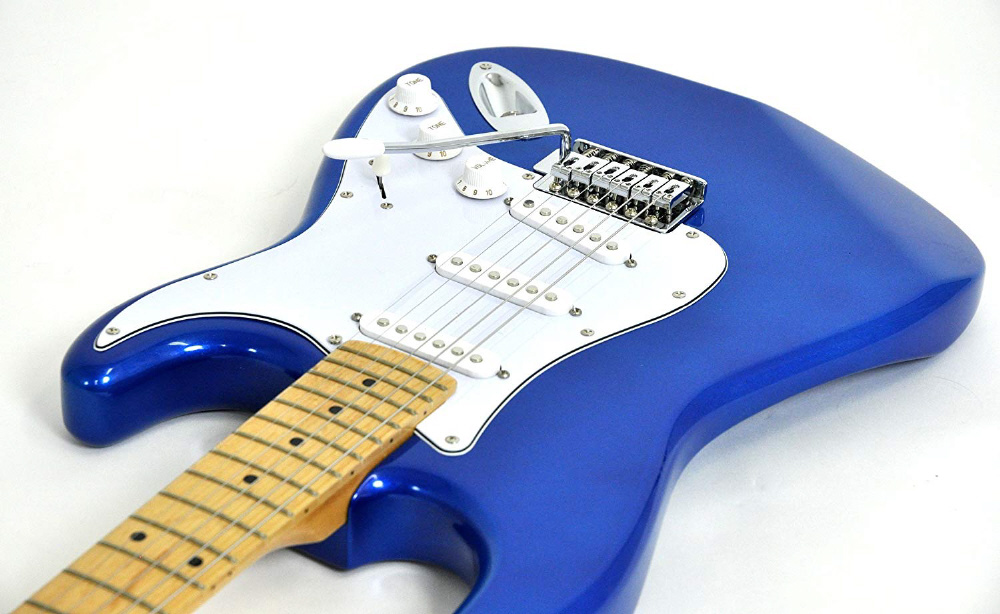エレキギター ストラトキャスタータイプ メイプル指板 PhotoGenic(フォトジェニック) メタリックブルー ST-180M/MBL(S.C)