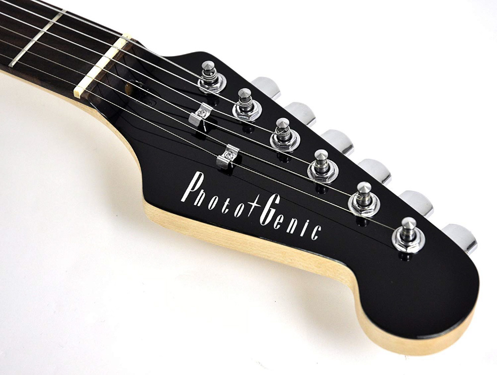 エレキギター ストラトキャスタータイプ マッチングヘッドタイプ PhotoGenic(フォトジェニック) ブラック ST-180/HBK(S.C)