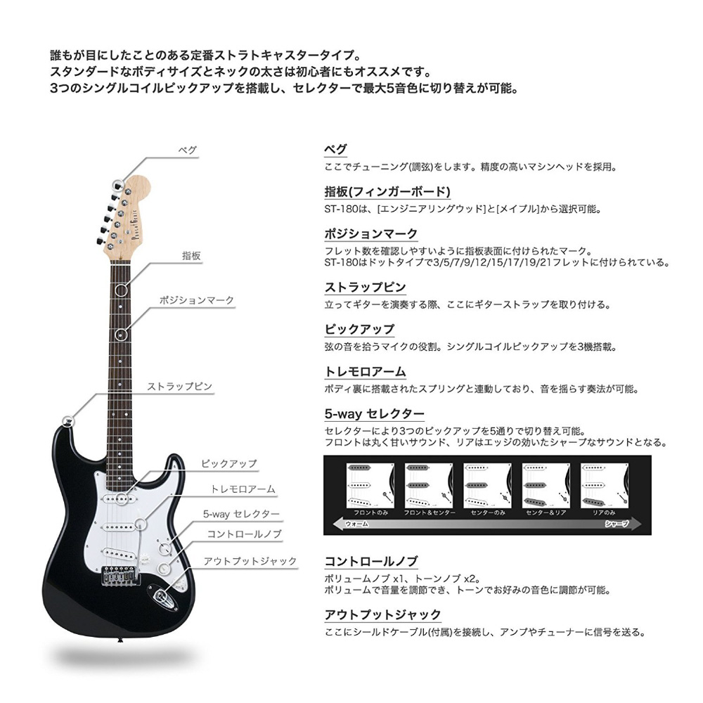 エレキギター ストラトキャスタータイプ PhotoGenic(フォト