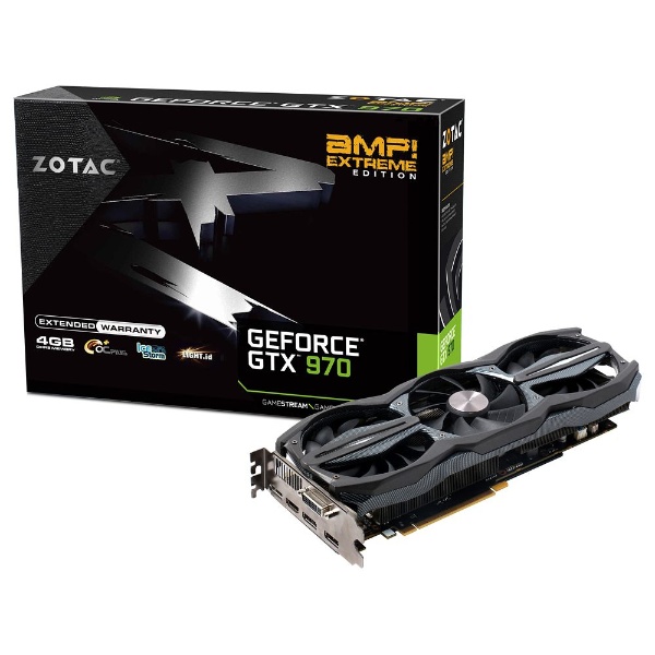 NVIDIA GeForce GTX 970 ［PCI-Express 3.0 x16・4GB］　ZOTAC GeForce GTX 970 AMP Extreme　ZTGTX97-4GD5EXT01/ZT-90103-10P