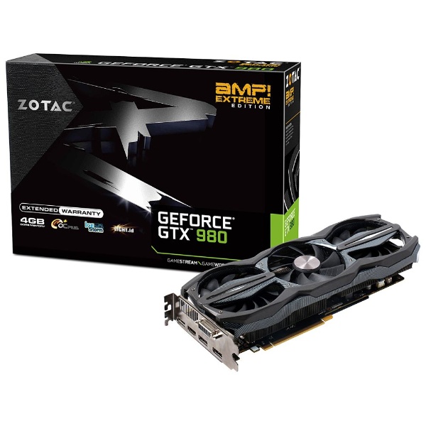 NVIDIA GeForce GTX 980 ［PCI-Express 3.0 x16・4GB］　ZOTAC GeForce GTX 980 AMP Extreme （ゲームクーポン付属）　ZTGTX98-4GD5EXT02/ZT-90203-10P