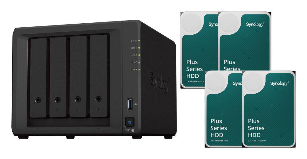 NAS [64TB搭載 /4ベイ] DiskStation DS923+ +HAT3310-16TB 4個