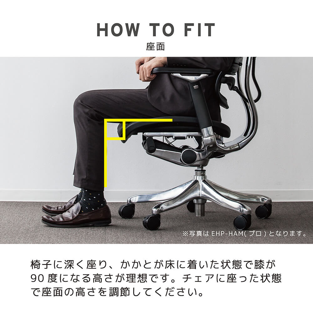 エルゴヒューマン】オフィスチェア ベーシック ヘッドレスト付き EH