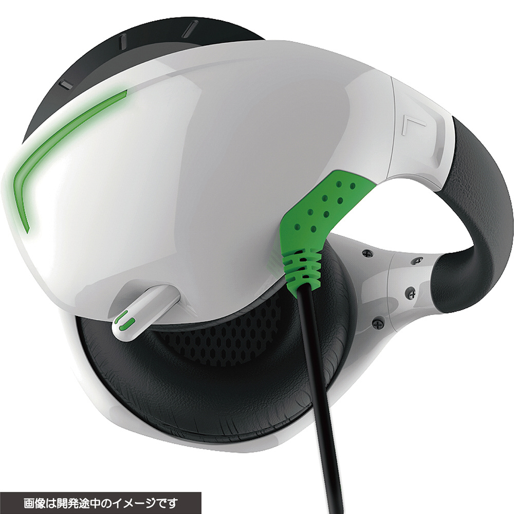 【在庫限り】 PS VR用 マイク付きバックバンドヘッドホン ホワイト×グリーン [CY-VRMBHP-WG]