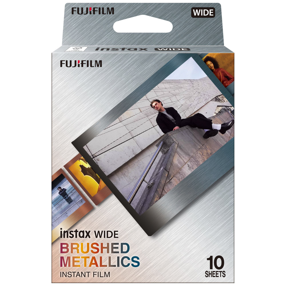 チェキ インスタントフィルム カラー instax WIDE BRUSHED METALLICS